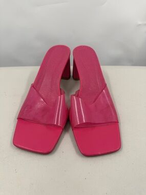 Billini Hot Pink Square-Toe Slide Mules size 8